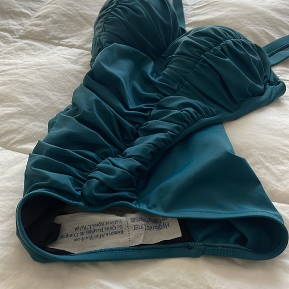 Shape + Style by Aqua Green UPF 50 Sweetheart Neck Seamed 1 Piece Swimsuit Sz 6 - Picture 9 of 16